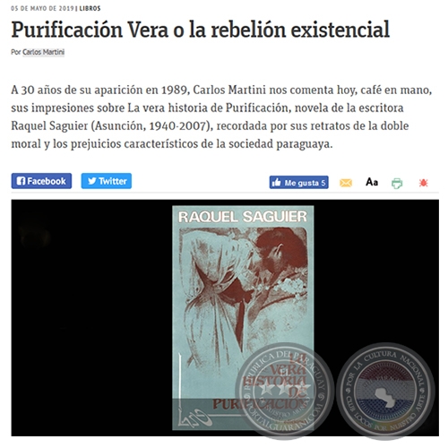 PURIFICACIN VERA O LA REBELIN EXISTENCIAL - Libros - Por CARLOS MARTINI - Domingo, 05 de Mayo de 2019
